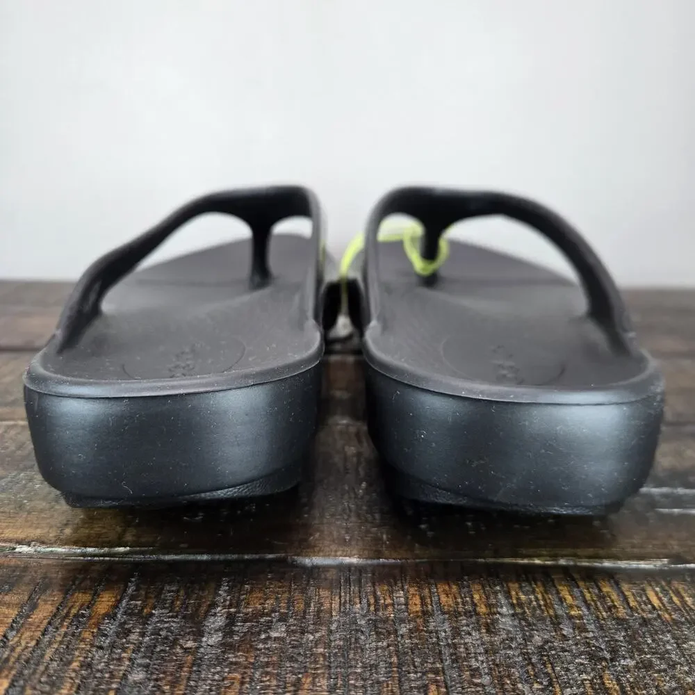 NEW Oofos Oolala Womens Size 8 Recovery Slip-On Comfort Flip Flops Sandals Black